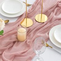 1 x RAW Customer Returns AOKSUNOVA Table Runner Muslin Wedding Old Pink Vintage 4m x 80cm Cheesecloth Table Runner 400cm - RRP €22.18