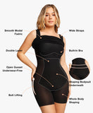 1 x RAW Customer Returns Popilush Bodycon Mini Shaper Split Dress Built-in Shapewear Bra 8 in 1 Sleeveless Slip Dress for Women Black - RRP €60.49