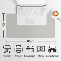 1 x RAW Customer Returns Desk accessories, desk pad, 80x40cm leather non-slip suede desk mat, age-resistant desk pad, large mouse pad desk mat light grey  - RRP €14.99