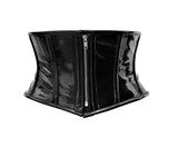 1 x RAW Customer Returns Hi-GERMANWEARS Women s Underbust Black PVC Steel Boned Body Waist Shaper with Strong Zip Closuer taillenkorset Corsets DE NL SE PL, Alphanumeric, S, Regular, Regular  - RRP €30.24