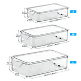 1 x RAW Customer Returns Hossejoy Refrigerator Organizer Set of 3, High-Quality Refrigerator Storage Box with Lid, Transparent Cabinet Drawer Organizer, Ideal for Kitchens, Refrigerators, Cabinets - RRP €16.13