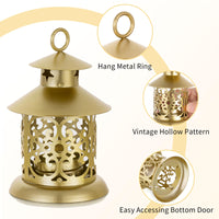 2 x Brand New Romadedi tealight lantern gold decoration - set of 6 vintage lantern candles metal small with engraving for candles, table decoration, wedding, Christmas, Ramadan, balcony, garden, outdoor - RRP €63.48