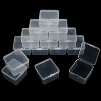 1 x RAW Customer Returns BELLE VOUS Small Clear Plastic Box with Lid Set 24 Pieces - L6.2 x W6.2 x H4 cm Boxes with Hinged Lid - Stackable Acrylic Box with Lid for Pills, Beads, Jewelry, Craft Items Small Parts - RRP €25.44