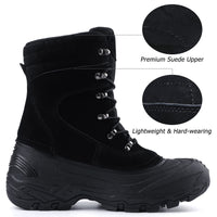 1 x RAW Customer Returns Knixmax Men s Snow Boots Warm Winter Boots Waterproof Soles Suede Boots Outdoor Boots Black 43EU - RRP €39.99