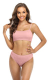 1 x RAW Customer Returns SHEKINI Women s Two Piece Swimsuit Adjustable Halter Folds Vest Bikini Top Elegant Two Piece Swimsuit Triangle Bikini Bottoms XL,Nude Pink G  - RRP €36.95