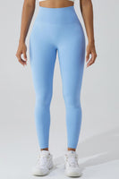 1 x RAW Customer Returns LUODUODUO Sport Gym Leggings Damen - High Waist Scrunch Butt Push Up Boom Booty Seamless Sporthose Laufhose Fitnesshose Tights 08 Hellblau - S - RRP €21.17