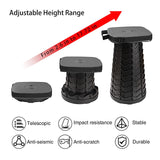 1 x RAW Customer Returns Hesanzol Portable Folding Stool, Mini Telescopic Stool Foldable Camping Stool for Outdoor Camping Travel Picnic Garden Barbecue Fishing Hiking, Load 400 lb Black  - RRP €30.24