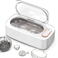 1 x RAW Customer Returns Ultrasonic cleaning device glasses, 47kHz high frequency ultrasonic cleaner, 400ML professional ultrasonic cleaner, home ultrasonic device for glasses dentures jewelry rings coins necklace - RRP €38.99