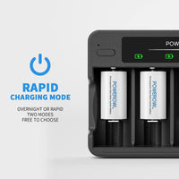 1 x RAW Customer Returns POWEROWL Rechargeable C Batteries with 4-Slot Charger, USB Fast Charging, for AA AAA CD Ni-MH Ni-CD Rechargeable Batteries - 4 Counts - RRP €36.99