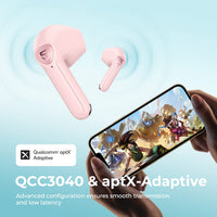 1 x RAW Customer Returns SoundPEATS Bluetooth Headphones, Air3 Wireless In Ear Earphones with Qualcomm QCC3040 and aptX-Adaptive, 4-Microphone and Bluetooth 5.2 TrueWireless Mirroring, In-Ear Detection, Game Mode Pink  - RRP €56.77