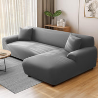 1 x RAW Customer Returns NAKIHOUSE Sofa Throws Sofa Cover with a Pillowcase, Stretch Elastic Sofa Cover Sofa Cover in Gray Color for 1 2 3 4 Seater L-Shaped Corner Sofa Requires Two  - RRP €24.19