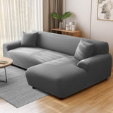 1 x RAW Customer Returns NAKIHOUSE Sofa Throws Sofa Cover with a Pillowcase, Stretch Elastic Sofa Cover Sofa Cover in Gray Color for 1 2 3 4 Seater L-Shaped Corner Sofa Requires Two  - RRP €24.19