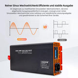 1 x RAW Customer Returns DATOUBOSS 2000W 4000W Voltage Converter 12v to 230v Pure Sine Wave Inverter Power Inverter with EU Sockets, USB Type-C and LCD Display, Converter Power Converter for Truck Camping Household Appliances - RRP €189.97