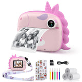 1 x RAW Customer Returns HiMont Children s Camera Instant Camera, Digital Camera for Children with Printing Paper 32G TF Card, Video Camera with Colored Pens Funny Accessories, Gift for Children 3-14 Years Pink  - RRP €55.99