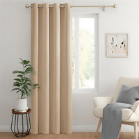 1 x RAW Customer Returns MIULEE Opaque Curtains with Eyelets Beautiful Soft Blackout Curtains for Darkening Rooms Curtains Darkening Bedroom Living Room Thermal Curtain Cold Protection Beige 140X225 cm 1 Piece  - RRP €26.28