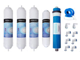 1 x RAW Customer Returns Depurtek 50GPD Reverse Osmosis Membrane Kit and Filters High Performance Compatibility HIDROBOX HIDROSALUD Hydrotek NT02 N02T Includes Teflon Roll Thread Elbows, 4 Units, Carbon - RRP €48.0