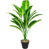 1 x RAW Customer Returns AIVORIUY Indoor Fake Plant Artificial Bird of Paradise Tree Banana Leaf with Pot 80CM Plastic Tropic Palm for Home Balcony Living Room Bathroom Decorations Yellow  - RRP €25.56