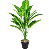 1 x RAW Customer Returns AIVORIUY Indoor Fake Plant Artificial Bird of Paradise Tree Banana Leaf with Pot 80CM Plastic Tropic Palm for Home Balcony Living Room Bathroom Decorations Yellow  - RRP €25.56