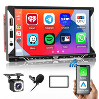 1 x RAW Customer Returns  2024 New Hikity Double DIN Autroadio Bluetooth with Wireless Carplay Android Auto Mirror Link, 7 inch Car Radio Touch Display with Screen FM Radio USB AUX SWC Rear View Camera - RRP €99.98