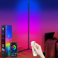 1 x RAW Customer Returns CS COSDDI LED floor lamp Smart, LED floor lamp living room, floor lamp dimmable with remote control and APP, 16 million colors, music modes, DIY mode timing, corner lamp Smart for bedroom, gaming - RRP €49.99