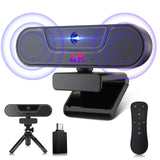 1 x RAW Customer Returns VIZOLINK V20 UHD 4K Webcam with Microphone and Speaker, 4K 25FPS, 1080P 30FPS, AI Autofocus, Remote Control, 3XZoom, 112 Field of View, Plug Play, with Cover and Tripod for Video Call and Conference - RRP €65.96