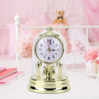 1 x RAW Customer Returns BuyWeek Table Clock, European Style Silent Table Clock Vintage Table Clock Ornament for Home Bedroom Living Room Decoration Gold  - RRP €20.77