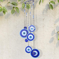 1 x RAW Customer Returns Blue Evil Eye Hanging Decoration Ornament Metal Wind Chimes for Home Garden Decoration Evil Eyes  - RRP €17.14