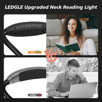 1 x RAW Customer Returns LEDGLE Neck Lamp LED Reading Lamp Book Lamp Rechargeable, 6-Level Brightness, Portable and Flexible, 6500-7000K, Black - RRP €25.24