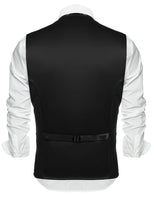 1 x RAW Customer Returns COOFANDY Suit Vest Men Sleeveless Slim Fit Western Vest V-Neck Suit Wedding Vest Men With 5 Buttons Gilet Black XL - RRP €31.7