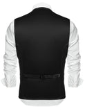 1 x RAW Customer Returns COOFANDY Suit Vest Men Sleeveless Slim Fit Western Vest V-Neck Suit Wedding Vest Men With 5 Buttons Gilet Black XL - RRP €31.7