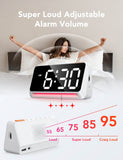 2 x RAW Customer Returns OCUBE digital alarm clock, alarm clock with light, colorful display digital clock with mains operation and dimmable brightness, loud alarm tone, USB charger, snooze function for bedroom decoration - RRP €44.36