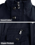 1 x RAW Customer Returns TACVASEN Men s Winter Military Jacket Casual Jacket Fleece Warm Stand Collar, Navy - RRP €76.98