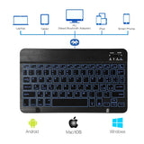 1 x RAW Customer Returns KOOCHUWAH Wireless Keyboard Italian QWERTY Layout Ultra Thin for All Operating Systems iOS Android and Windows Compatible with iPad Galaxy Tablet Black with Backlight  - RRP €20.4