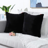 1 x RAW Customer Returns Mandioo Set of 2 60 x 60 cm Black Faux Fur Fluffy Cushion Covers Modern Artificial Fur Cushion Covers Decorative Sofa Cushions Throw Pillows Soft Decorative Cushion Cover for Living Room Sofa Bedroom - RRP €20.95