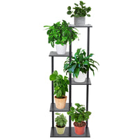 1 x RAW Customer Returns bimiti flower stand plant stand 5-tier flower stand plant shelves plant stairs, plant stand height 105 cm, flower shelf for room corner, living room, indoor garden balcony decoration black  - RRP €36.29