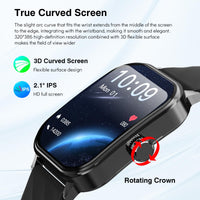 1 x RAW Customer Returns 2024 New Smartwatch Men s Smart Watch with Phone Function, 2.1 HD Curved Touch Screen, 100 Sports Modes Fitness Watch Men with Pulse Sleep Body Temperature Measurement Pedometer for Android iOS - RRP €19.66