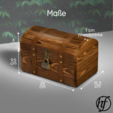 1 x RAW Customer Returns Heimfreude treasure chest Anne Bonny 25x15.5x15.5cm made of solid pine wood with lock for a gift, decorative wooden box for storage or as a treasure chest for a treasure hunt - RRP €34.24