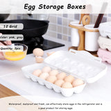 2 x Brand New Refrigerator Egg Container 2 Pieces Refrigerator Egg Holder with Lid 12 Grid Stackable Plastic Egg Containers Egg Storage Box for Outdoor Home Picnic - RRP €45.6