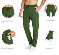 1 x RAW Customer Returns HCSS jogging pants men s training pants men s sweatpants cotton sports pants long slim fit with zip pockets army green-M  - RRP €32.99