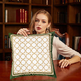 1 x Brand New showyond cushion cover 45x45 green velvet luxury style, cushion covers 45 x 45 set of 2, geometric pattern cushion cover 45x45 green, premium soft decorative cushion living room, grid vintage sofa cushion covers - RRP €20.4