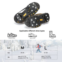 1 x RAW Customer Returns JiangLin shoe spikes with 8 teeth, ice cleats crampons, stainless steel spikes crampons, anti-slip shoe spikes, spikes for shoes, shoe claw crampons, crampons shoe spikes, size 41-45 - RRP €10.07