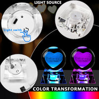 19 x Brand New Am Proud of You 3D Crystal Ball with LED Colorful Night Light Base, Crystal Ball Heart Gift for Kids Girls Boys Friends Lover Girlfriend Wife Mother Wife Birthday Christmas - RRP €383.04