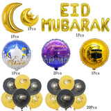 1 x Brand New MEZHEN Eid Mubarak Balloons Decoration Latex Balloon Moon Foil Balloons Banner Eid Mubarak Decoration Ramadan Muslim Balloon Party Decorations Gold - RRP €19.2