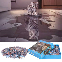 1 x RAW Customer Returns 1000 piece puzzle for adults, Cat and Tiger ,Family recyclable materials and high-definition printing puzzle,Family game,Gift and present for lovers or friends. - RRP €17.99