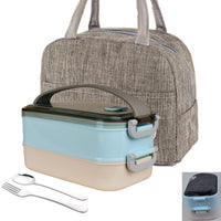 1 x RAW Customer Returns LUNALING lunch box. Lunch box with insulated bag. Bento box food containers are suitable for offices, schools and picnics. Microwave and dishwasher safe. 1600ml. - RRP €24.78