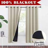 1 x RAW Customer Returns PONY DANCE Thermal Curtain Heat Protection Opaque Curtains Beige Set of 2 H 175 x W 140 cm Blackout Curtain with Eyelets Curtains Darkening Bedroom Curtains and Drapes Heat-Insulating - RRP €43.95