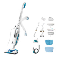 1 x RAW Customer Returns Stemoo 331641 Double steam mop, dual function with portable steam cleaner, 19 accessories, eliminates 99.9 of viruses, germs and bacteria, ECO cleaning without chemicals - RRP €112.38