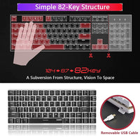 1 x RAW Customer Returns Mechanical Keyboard Wrist Rest AK33 White LED Backlit USB Cable Gaming Mechanical Keyboard, 82 Key Compact Keyboard PU Leather Memory Foam Wrist Rest for Gamers Brown Switch, Black  - RRP €35.56