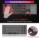 1 x RAW Customer Returns Mechanical Keyboard Wrist Rest AK33 White LED Backlit USB Cable Gaming Mechanical Keyboard, 82 Key Compact Keyboard PU Leather Memory Foam Wrist Rest for Gamers Brown Switch, Black  - RRP €35.56