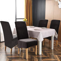 1 x RAW Customer Returns Jaotto Chair Covers Set of 4 Stretch XL Chair Covers Washable Washable Elastic Stretch Chair Covers Large Chair Covers for Dining Room Office Dining Room Hotel Banquet Velvet Dark Grey, Set of 4  - RRP €27.22